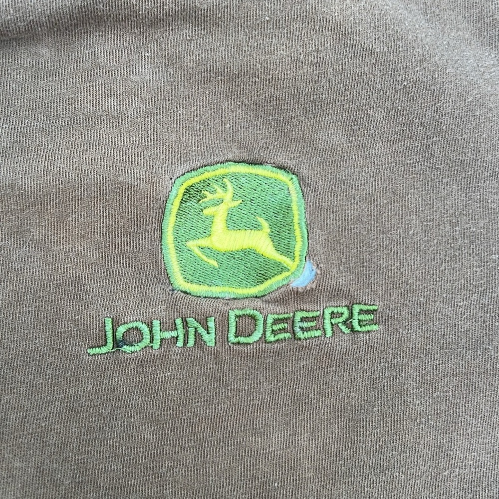 John Deere Men's Brown Henley Long Sleeve Tee - Picture 3 of 5